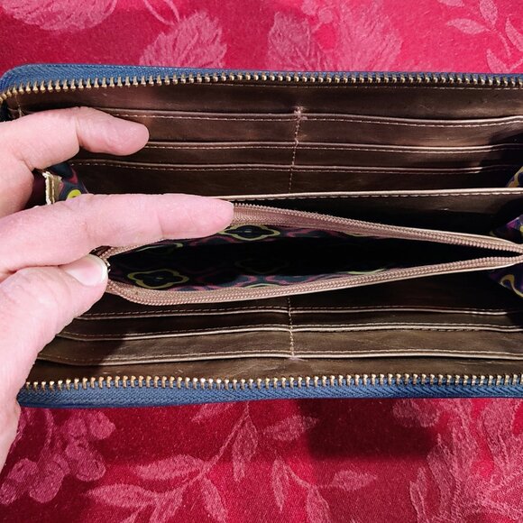 Anne Klein Blue Zip Around Long Wallet, Used - Picture 15 of 15